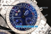 Breitling Montbrillant Datora Chrono Swiss Valjoux 7751 Automatic Steel Case/Bracelet with Blue Dial and Stick Markers - 1:1 Original (J12)