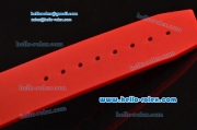 Hublot King Power Ferrari Chrono Miyota OS20 Quartz Steel Case with Black Rubber Strap Red Dial