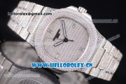 Patek Philippe Jumbo Nautilus Miyota 9015 Automatic Steel/Diamonds Case with Diamonds Dial and Stick Markers