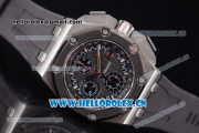 Audemars Piguet Royal Oak Offshore Chronograph Michael Schumacher Clone AP Calibre 3126 Automatic Titanium Case with Black Dial and Grey Rubber Strap (J12)