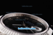 Rolex Datejust II Oyster Perpetual Automatic Movement Black Dial with Silver Rome Numeral Marker and SS Strap