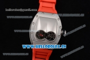 Richard Mille RM053 Asia Automatic Steel Case with Skeleton Dial and Red Rubber Strap