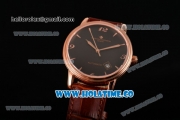 Vacheron Constantin Patrimony Miyota 9015 Automatic Rose Gold Case with Black Dial and Arabic Numeral/Stick Markers