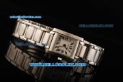 Cartier Tank Quartz Movement Full Steel with White Dial Lady Size