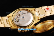 Rolex Daytona Swiss Valjoux 7750 Chronograph Movement Full Gold Case/Strap with Black Dial and Gold Subdials