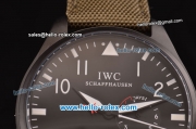 IWC Big Pilot ST22 Automatic PVD Case with Black Dial and Green Leather Strap