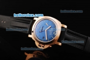 Panerai 1950 8 Days PAM289 Automatic Movement Rose Gold Case with Blue Dial and Black Strap