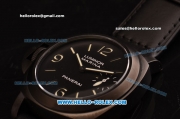 Panerai Special Edition 2002 Luminor Marina Left Handed Swiss ETA 6497 Manual Winding PVD Case with Black Dial and Black Leather Strap - 1:1 Original