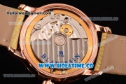 Blancpain Women Ultraplate Miyota 9015 Automatic Rose Gold Case with Diamonds Bezel MOP Dial and Yellow Leather Strap (G5)