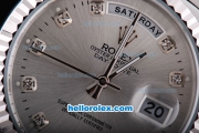 Rolex Day-Date Oyster Perpetual Automatic with Grey Dial,Diamond Marking