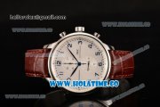 IWC Portuguese Chrono Miyota Quartz Steel Case with White Dial and Blue Arabic Numeral Markers