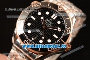 Omega Seamaster New Collection Senda Gold On Steel With Clone Omega 8500 Automatic Black Dial 210.20.42.20.01.001