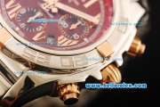 Breitling Chronomat B01 Chronograph Swiss Valjoux 7750 Automatic Movement Full Steel with Red Dial and Rose Gold Markers