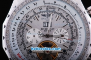 Breitling for Bentley Tourbillon Automatic Brown Leather Strap with White Dial and White Case