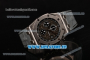 Audemars Piguet Royal Oak Offshore 2014 New Chrono Swiss Valjoux 7750 Automatic Steel Case with Coffee Dial and Gray Leather Strap (J12)