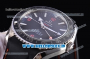 Omega Seamaster Planet Ocean GMT Asia 2813 Automatic Steel Case with Black Dial and Black Bezel