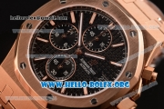 Audemars Piguet Royal Oak Chronograph Miyota OS10 Quartz Rose Gold Case with Black Dial and Rose Gold Bracelet