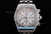 Breitling BlackBird Working Chronograph 7750 Automatic Movement with White Dial