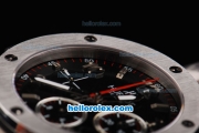 Hublot Big Bang Swiss Valjoux 7750 Automatic Movement Silver Case with Black Dial and SS Strap