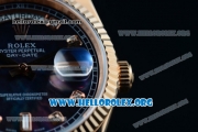 Rolex Day-Date Swiss ETA 2836 Automatic Rose Gold Case with Blue Dial Diamonds Markers and Rose Gold Bracelet (BP)