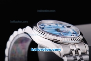 Rolex Datejust Oyster Perpetual Automatic Movement with Blue Water Wave Dial and Black Number Marking