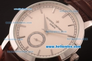 Vacheron Constantin Patrimony Automatic Steel Case with White Dial and Brown Leather Strap