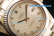 Rolex Datejust II Rolex 3135 Automatic Movement Full Steel with Silver Dial and Diamond Markers