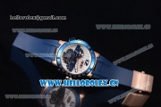 Ulysse Nardin Executive Dual Time & Big Date Asia ST25 Automatic Rose Gold Case White Dial Blue Bezel and Blue Rubber Strap
