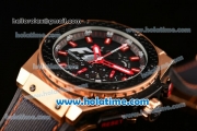 Hublot King Power F1 Limited Edition Chronograph Miyota Quartz Movement Rose Gold Case with Black Dial and Black Rubber Strap