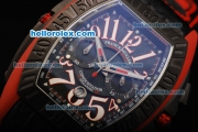 Franck Muller Conquistador F1 Singapore GP Quartz Movement Black Dial with PVD Bezel and White Arabic Numeral Markers
