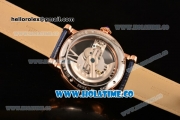 Cartier Rotonde De Cartier Asia Automatic Rose Gold Case with Black Skeleton Dial and Blue Inner Bezel