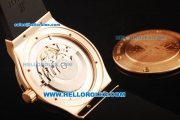 Hublot Classic Fusion Swiss ETA 2824 Automatic Movement Rose Gold Case with Black Strap