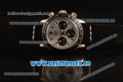 Rolex Daytona Vintage Edition Chrono Miyota OS20 Quartz Steel Case with Silver Dial and Black Leather Strap