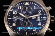IWC Pilot’s Watch Chronograph Edition "Le Petit Prince" Swiss Valjoux 7750 Automatic Full Steel with Blue Dial and White Arabic Numeral Markers