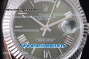 Rolex Day-Date II Swiss ETA 2836 Automatic Stainless Steel Case/Bracelet with Green Dial and Roman Numeral Markers (BP)