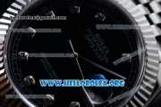 Rolex Datejust II Swiss ETA 2836 Automatic Steel Case with Black Dial Diamonds Markers and Stainless Steel Bracelet (BP)