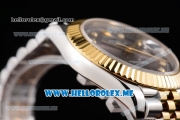 Rolex Datejust II Asia 2813 Automatic Two Tone Case/Bracelet with Brown Dial and Diamonds Markers (BP)