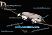 Vacheron Constantin Malte Miyota Quartz Stainless Steel Case with Black Leather Strap White Dial and Stick Markers