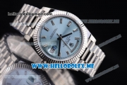 Rolex Day-Date Swiss ETA 2836 Automatic Stainless Steel Case/Bracelet with Blue Dial and Stick Markers (BP)