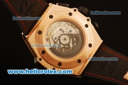 Hublot King Power F1 Swiss Valjoux 7750 Automatic Rose Gold Case with Black Dial and Black Rubber Strap