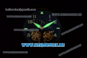 IWC Big Pilot Double Tourbillon Asia ST28 Automatic Steel Case with Black Dial and Black Leather Strap Stick/Arabic Numeral Markers
