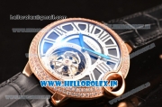 Cartier Ballon Bleu Tourbillon Seagull ST80 Tourbillon Manual Winding Rose Gold Case with Black Dial and Diamonds Bezel