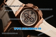 Audemars Piguet Royal Oak Offshore Summer Edition Chrono Clone AP Calibre 3126 Automatic Rose Gold Case with White Dial Stick Markers and White Rubber Strap - 1:1 Original (JF)