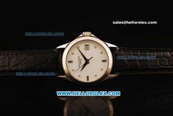 Patek Philippe Calatrava Swiss ETA 2824 Automatic Steel Case with White Dial and Alligator Strap