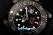 Rolex Submariner Pro-Hunter Automatic Movement PVD Case with Ceramic Bezel-Black Dial and Nylon Strap