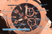 Hublot Big Bang Swiss Valjoux 7750 Automatic Rose Gold Case/Strap with Black Dial