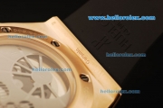 Hublot King Power Tourbillon Automatic Movement Rose Gold Case with Black Dial and Rubber Strap