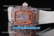 Richard Mille RM 07-02 Miyota 9015 Automatic Pink Sapphire Case with White Rubber Strap and Pink MOP Dial White Markers