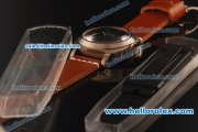 Panerai Luminor Marina PAM177 Swiss ETA 6497 Manual Winding Titanium Case with Black Dial - Brown Leather Strap 1:1 Original
