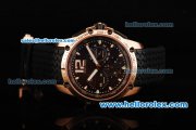 Chopard Classic Racing Chronograph Swiss Valjoux 7750 Automatic Movement Rose Gold Case with Stick Markers and Black Rubber Strap-Limited Edition